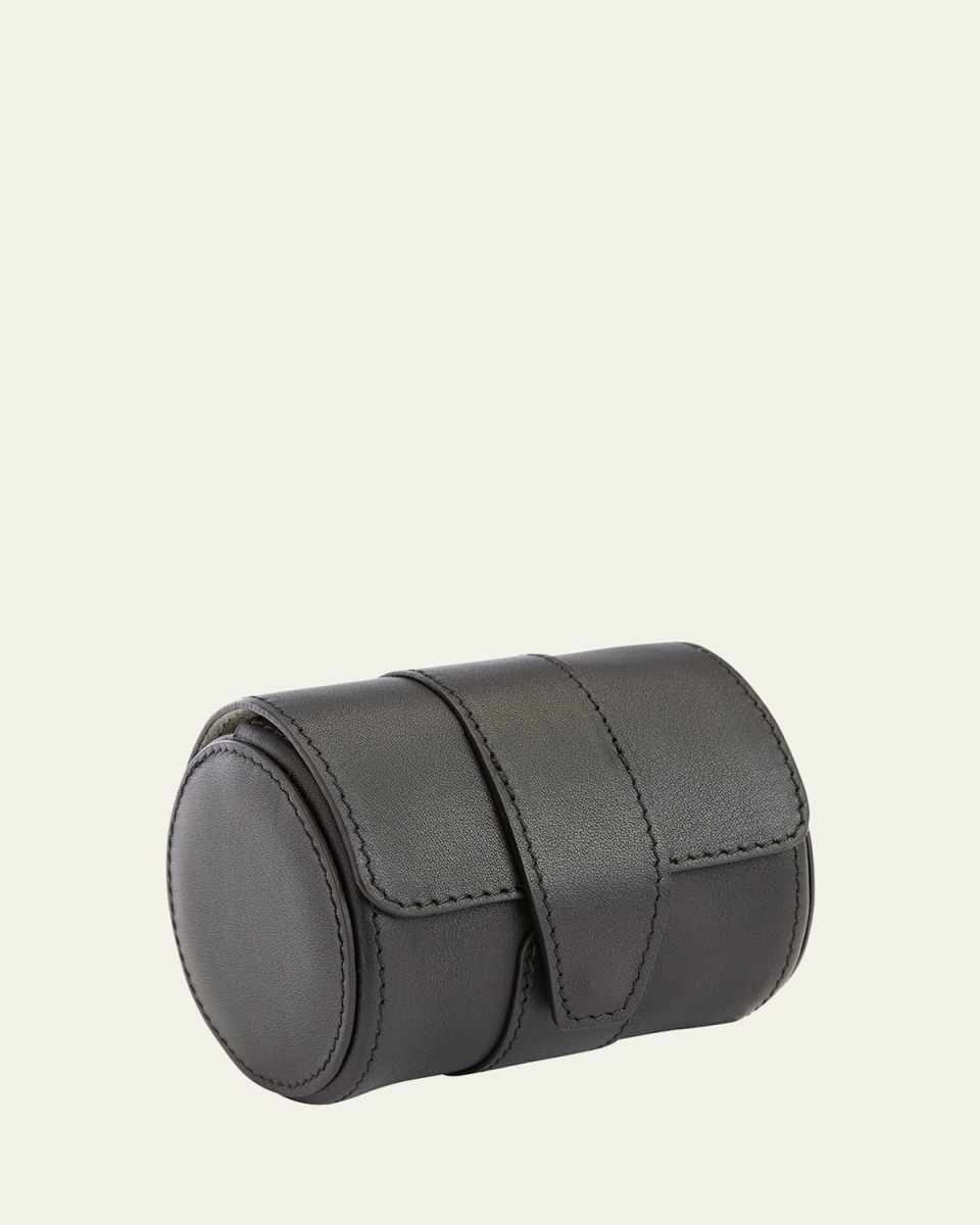Monogrammed Leather Travel Watch Roll